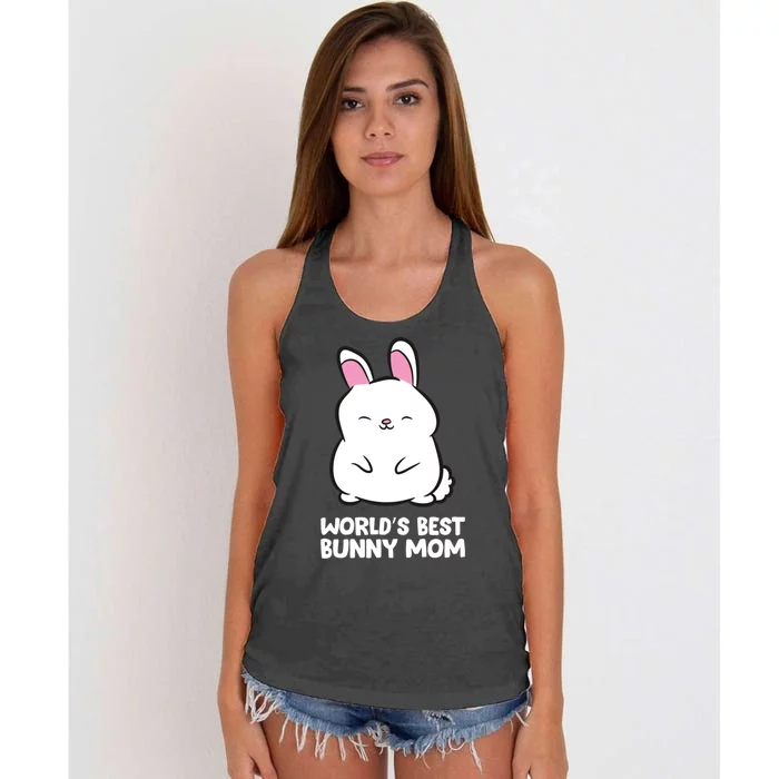 Cute Bunny Mother World's Best Bunny Mom Rabbit Bunny Mom Great Gift Women's Knotted Racerback Tank