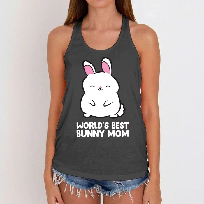 Cute Bunny Mother World's Best Bunny Mom Rabbit Bunny Mom Great Gift Women's Knotted Racerback Tank