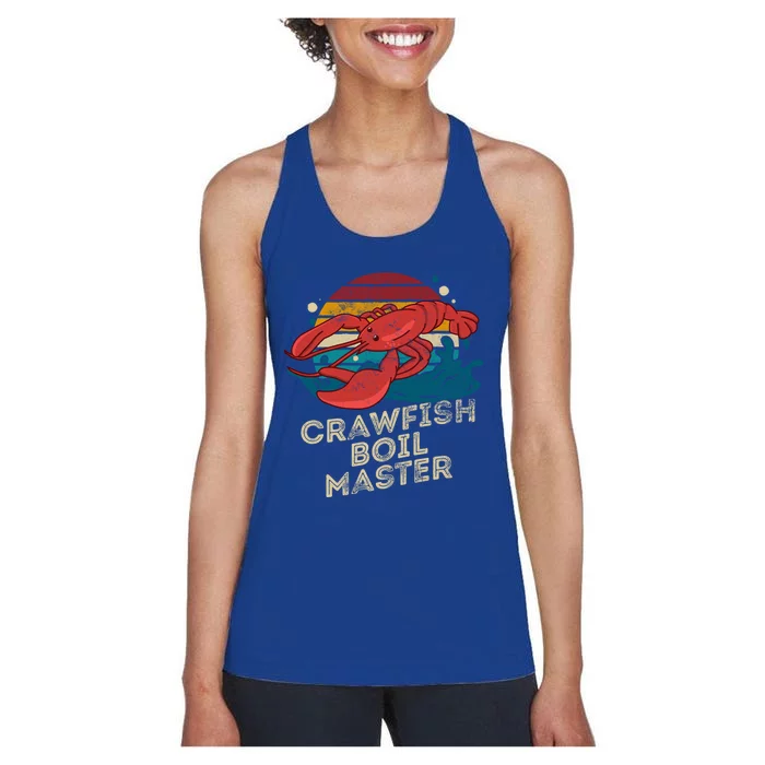 Crawfish Boil Master Funny Crawfish Season Retro Crawfish Gift Women's Racerback Tank