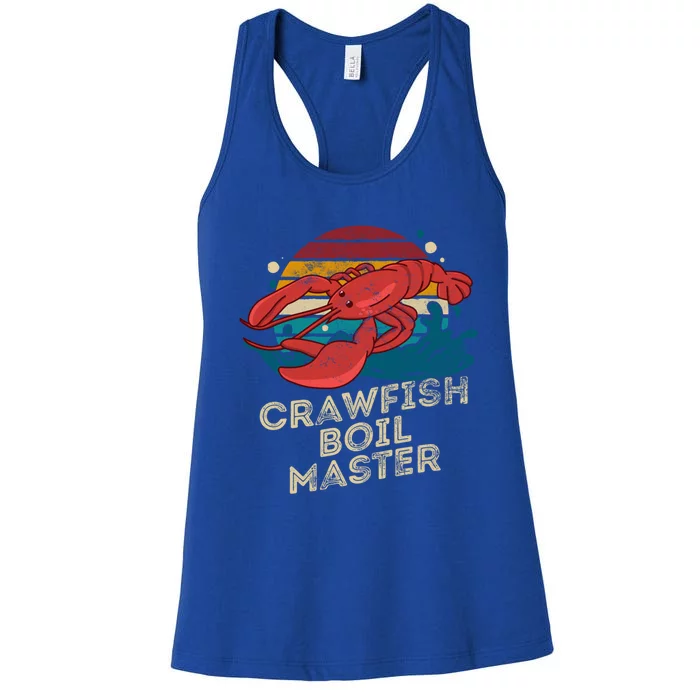 Crawfish Boil Master Funny Crawfish Season Retro Crawfish Gift Women's Racerback Tank