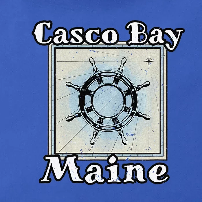 Casco Bay Maine Maritime Nautical History Ship Wheel Sailing Zip Tote Bag