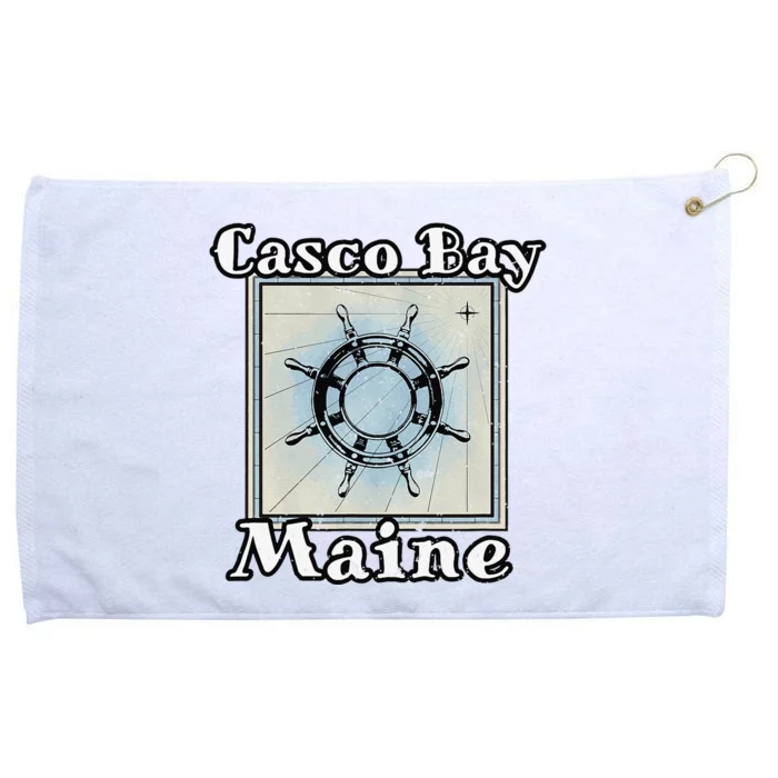 Casco Bay Maine Maritime Nautical History Ship Wheel Sailing Grommeted Golf Towel