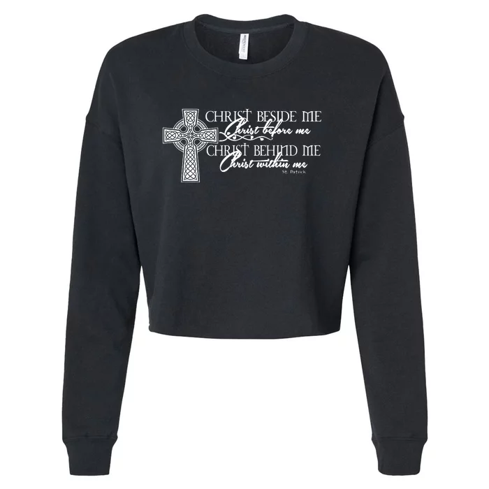 Christ Beside Me Christ Before Me Christ Behind Me Cropped Pullover Crew