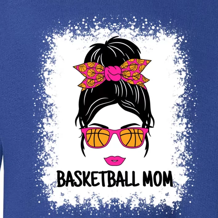 Cute Basketball Mom Messy Bun Ladies Basketball Cute Gift Toddler Sweatshirt