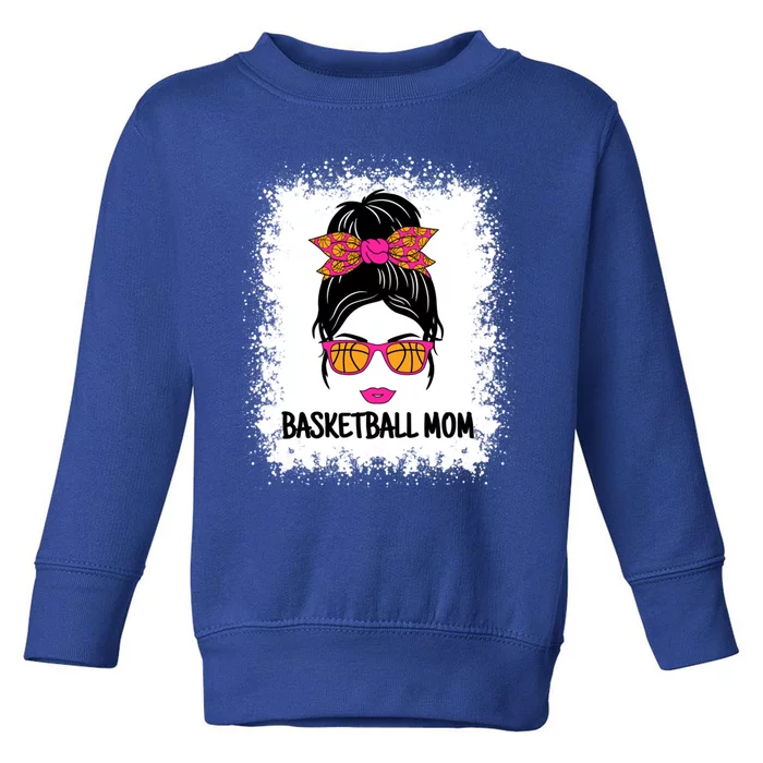 Cute Basketball Mom Messy Bun Ladies Basketball Cute Gift Toddler Sweatshirt