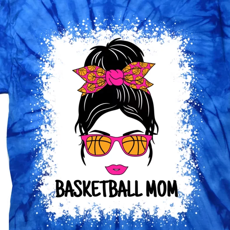 Cute Basketball Mom Messy Bun Ladies Basketball Cute Gift Tie-Dye T-Shirt