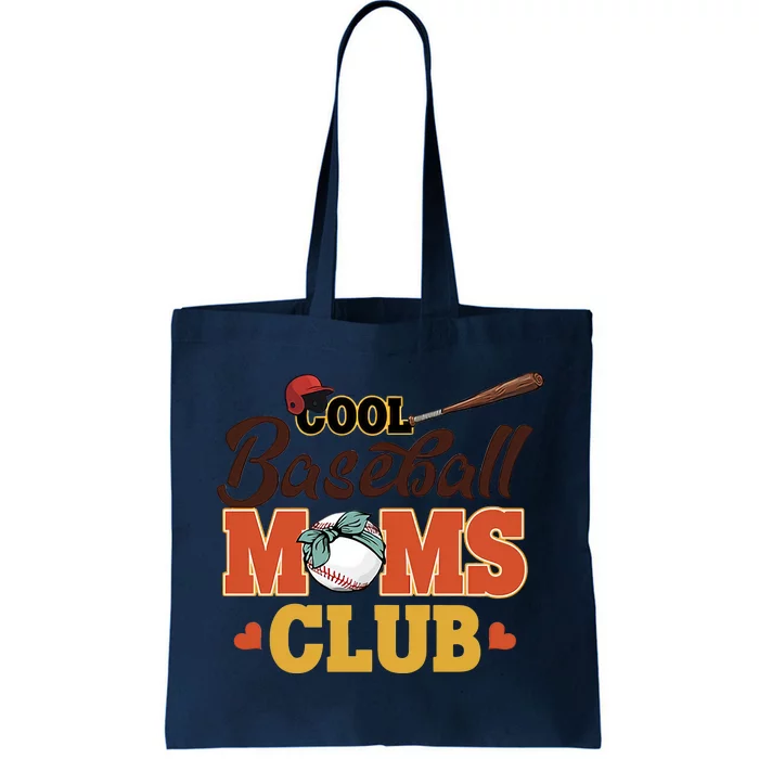 Cool Baseball Moms Club Game Day Baseball Cute Baseball Mom Tote Bag