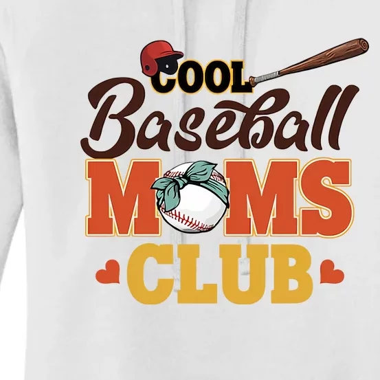 Cool Baseball Moms Club Game Day Baseball Cute Baseball Mom Women's Pullover Hoodie