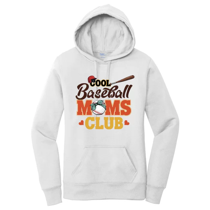 Cool Baseball Moms Club Game Day Baseball Cute Baseball Mom Women's Pullover Hoodie