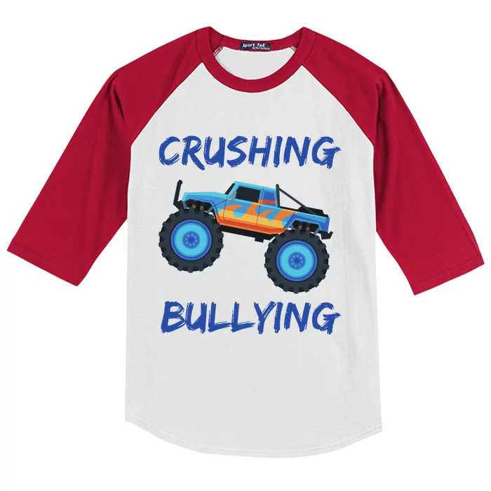 Crushing Bullying Monster Truck Anti Bully Kids Colorblock Raglan Jersey