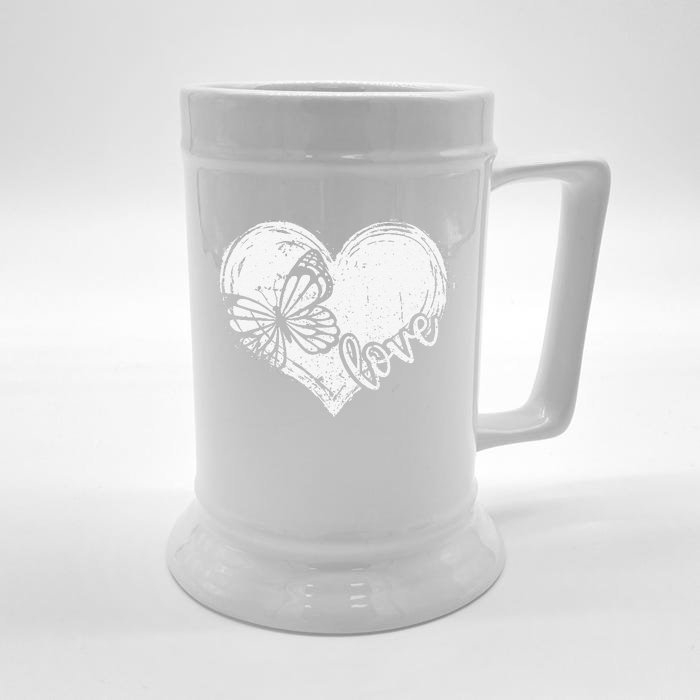 Cute Butterfly Monarchs Lovers Entomologist Women Love Front & Back Beer Stein