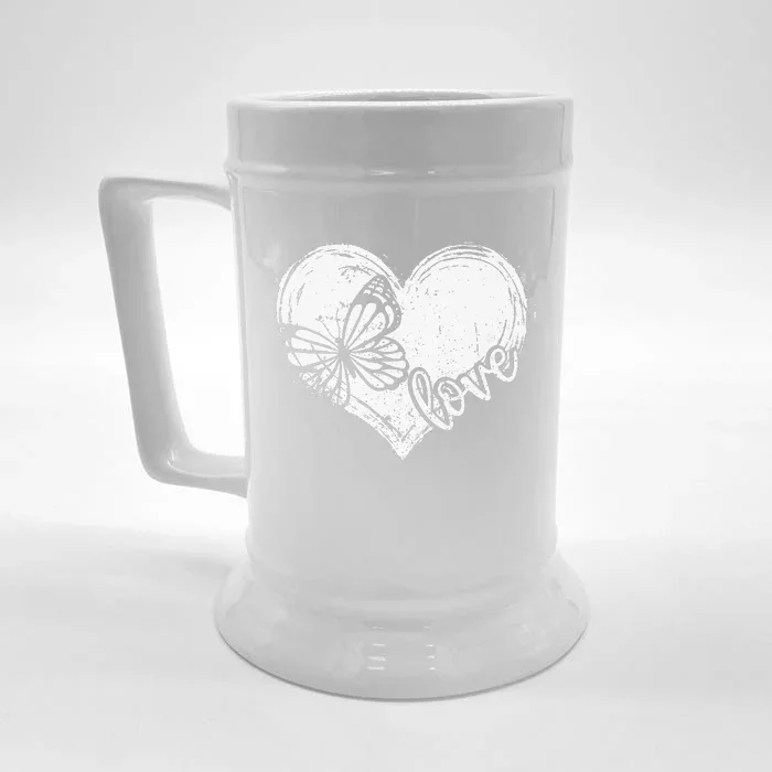 Cute Butterfly Monarchs Lovers Entomologist Women Love Front & Back Beer Stein