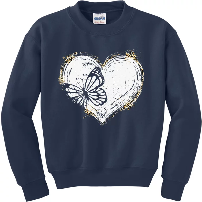 Cute Butterfly Monarchs Lovers Women Cutens Leopard Kids Sweatshirt