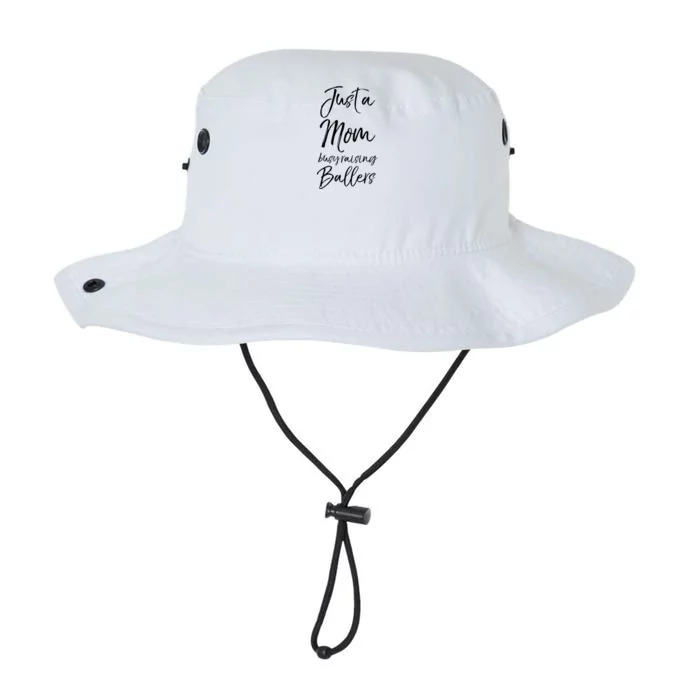 Cute Basketball Mother Gift Just A Mom Busy Raising Ballers Cool Gift Legacy Cool Fit Booney Bucket Hat