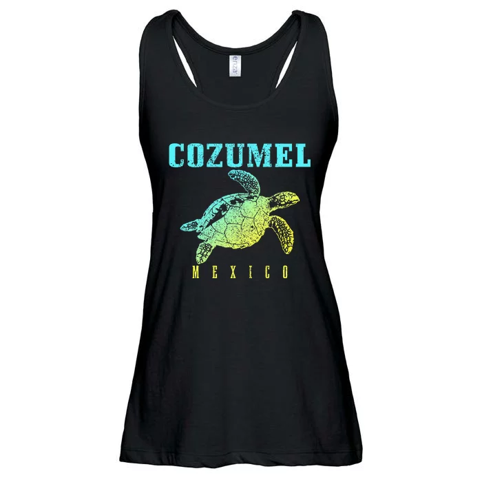 Cozumel Beach Mexico Sea Turtle Surfer Scuba Diving Ladies Essential Flowy Tank