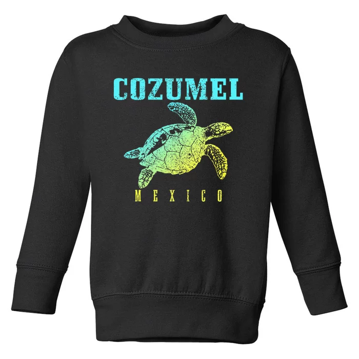 Cozumel Beach Mexico Sea Turtle Surfer Scuba Diving Toddler Sweatshirt