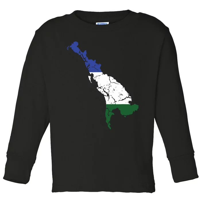 Cascadia Bioregion Map Flag Independence Distressed Toddler Long Sleeve Shirt