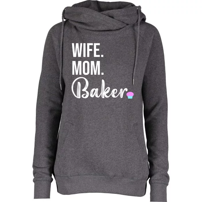 Cute Baking Mom Design Pastry Chef Wife Gift Womens Funnel Neck Pullover Hood