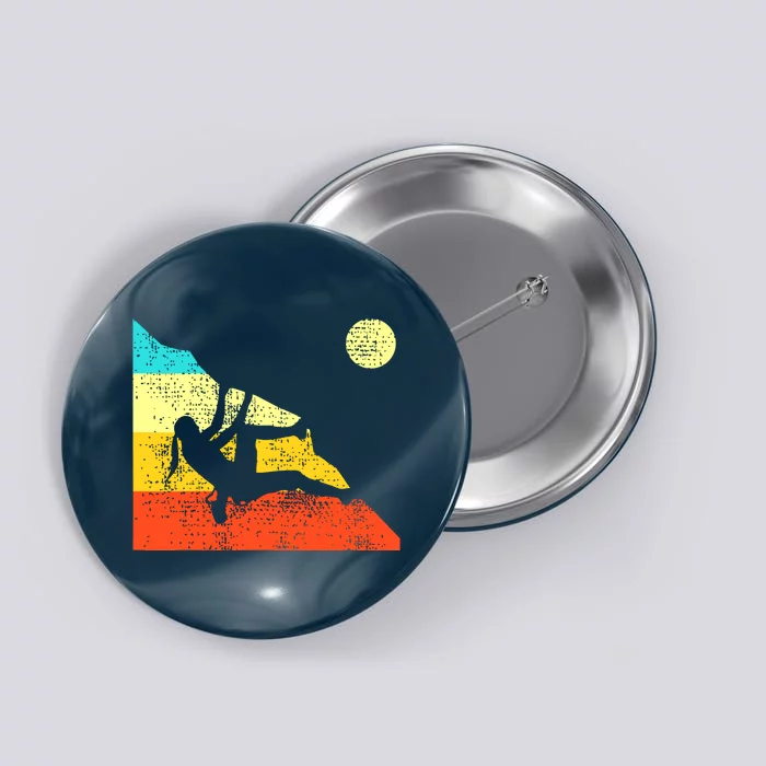 Climbing Bouldering Mountain Free Speed Girl Vintage Button