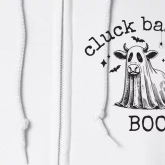 Cluck Baa Moo Boo Halloween Highland Cow Ghost Ghost Cow Full Zip Hoodie