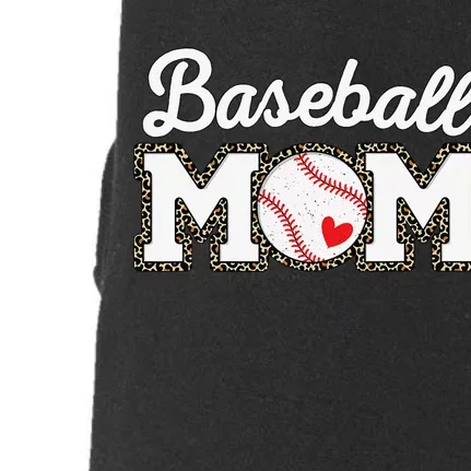 Cute Baseball Mom Leopard Print Mothers Day Doggie 3-End Fleece Hoodie