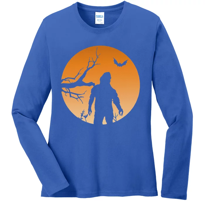 Cool Bigfoot Moons Halloween Costume Ladies Long Sleeve Shirt