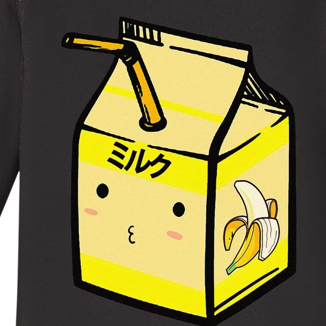 Cute Banana Milk Shake Kawaii Japanese Anime Fan Gift Yellow Baby Long Sleeve Bodysuit