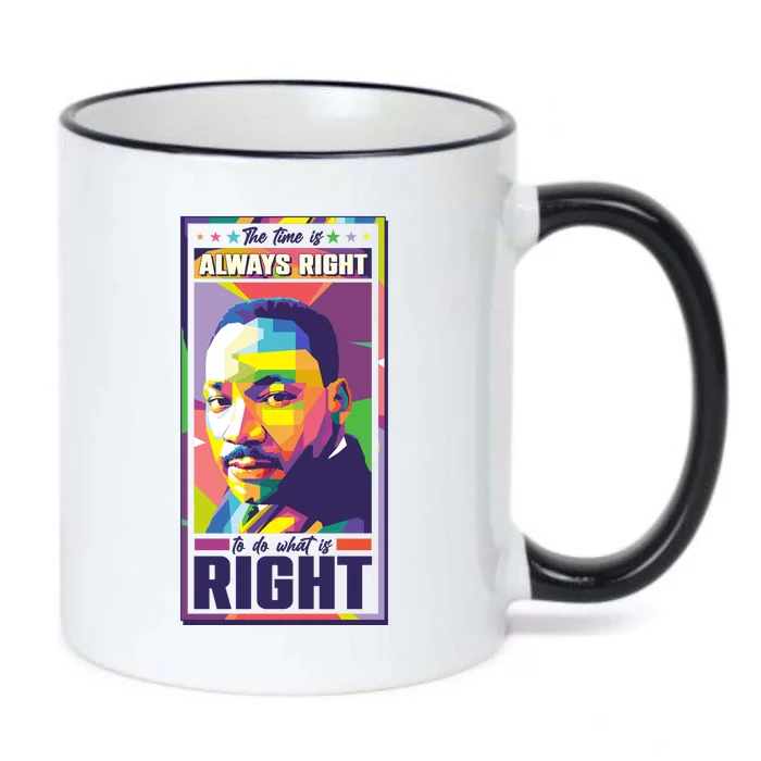 Color Block Martin Luther King The Time Is Always Right Black Color Changing Mug