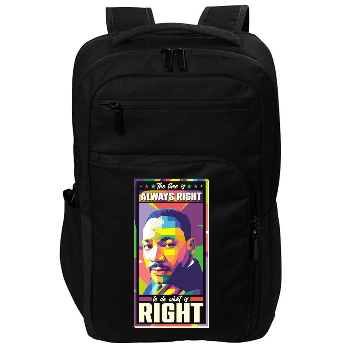 Color Block Martin Luther King The Time Is Always Right Impact Tech Backpack