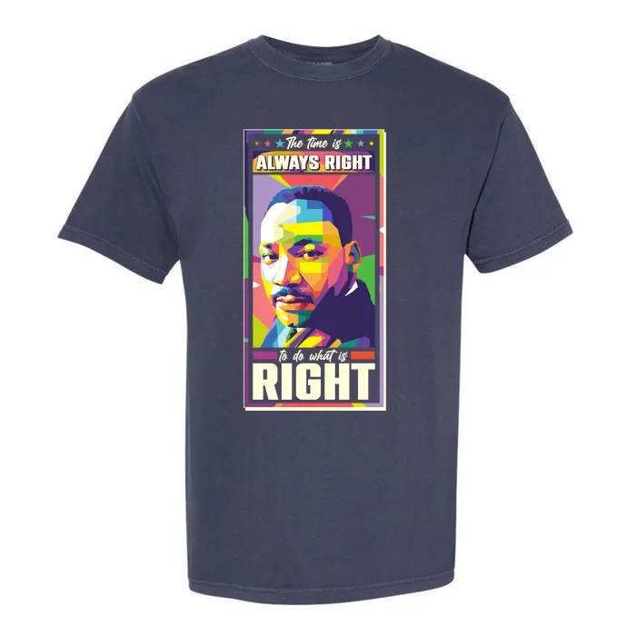 Color Block Martin Luther King The Time Is Always Right Garment-Dyed Heavyweight T-Shirt