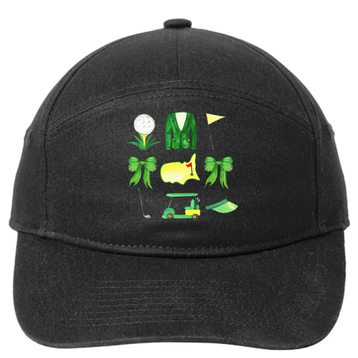 Coquette Bow Masters Golf Tournament Graphic Golfing Golfer 7-Panel Snapback Hat