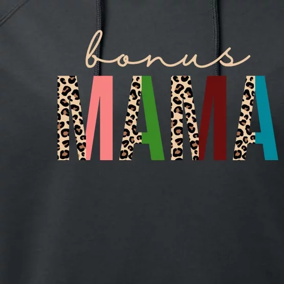 Cute Bonus Mama Leopard Pattern Performance Fleece Hoodie