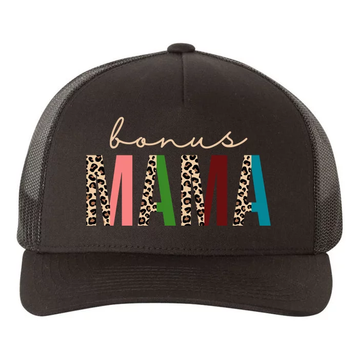 Cute Bonus Mama Leopard Pattern Yupoong Adult 5-Panel Trucker Hat