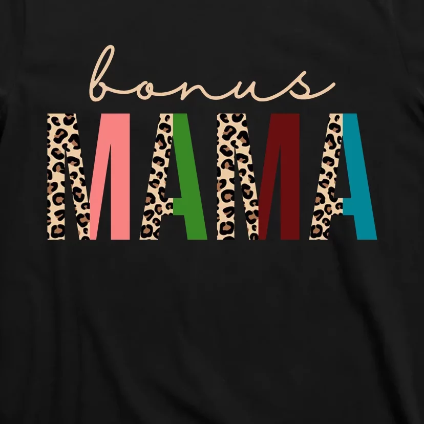 Cute Bonus Mama Leopard Pattern T-Shirt