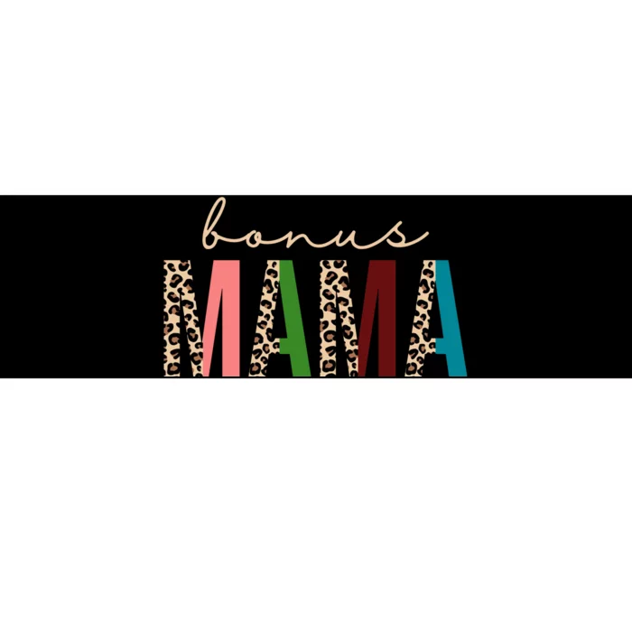 Cute Bonus Mama Leopard Pattern Bumper Sticker