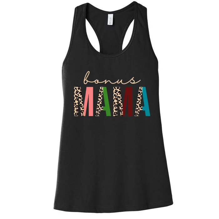 Cute Bonus Mama Leopard Pattern Women's Racerback Tank