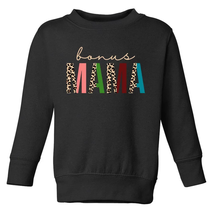 Cute Bonus Mama Leopard Pattern Toddler Sweatshirt