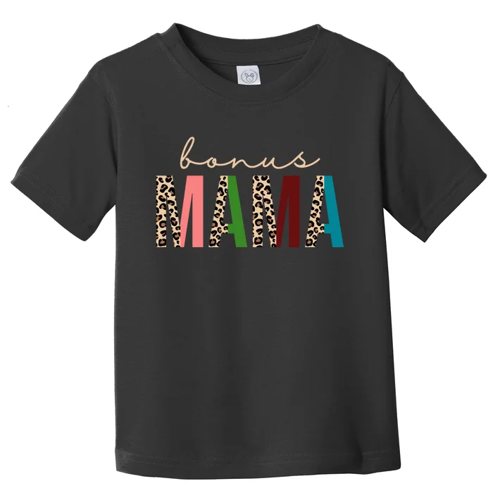 Cute Bonus Mama Leopard Pattern Toddler T-Shirt