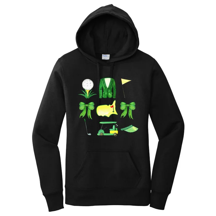 Coquette Bow Masters Golf Tournament Graphic Golfing Golfer Women's Pullover Hoodie