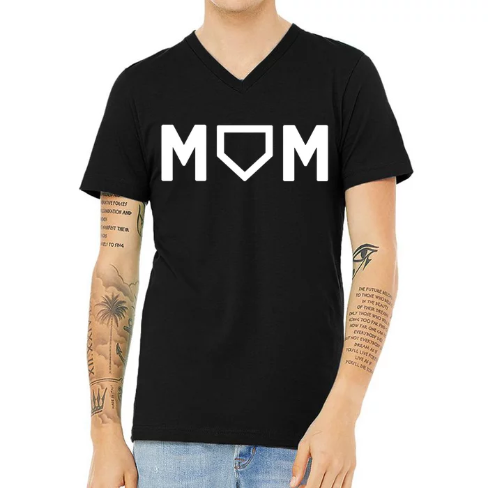 Cute Baseball Mom Favorite Player Mother's Day Gift V-Neck T-Shirt