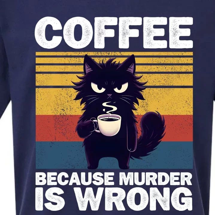 Coffee Because Murder Is Wrong Sueded Cloud Jersey T-Shirt