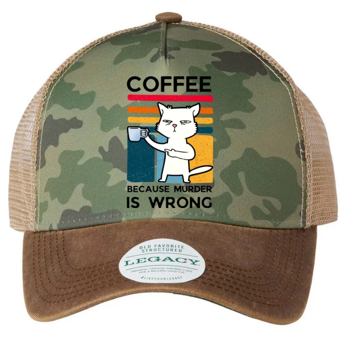 Coffee Because Murder Is Wrong Legacy Tie Dye Trucker Hat