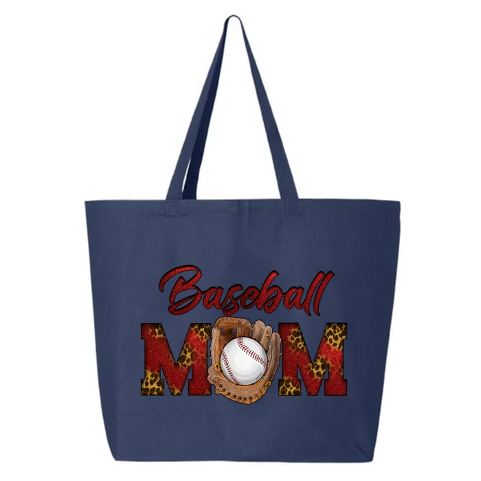 Cool Baseball Mom With Leopard Print 25L Jumbo Tote