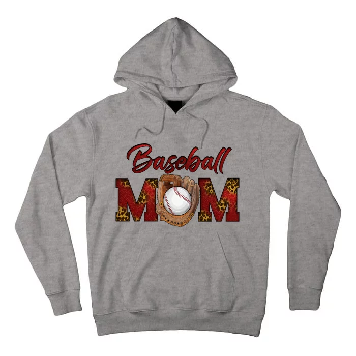 Cool Baseball Mom With Leopard Print Tall Hoodie