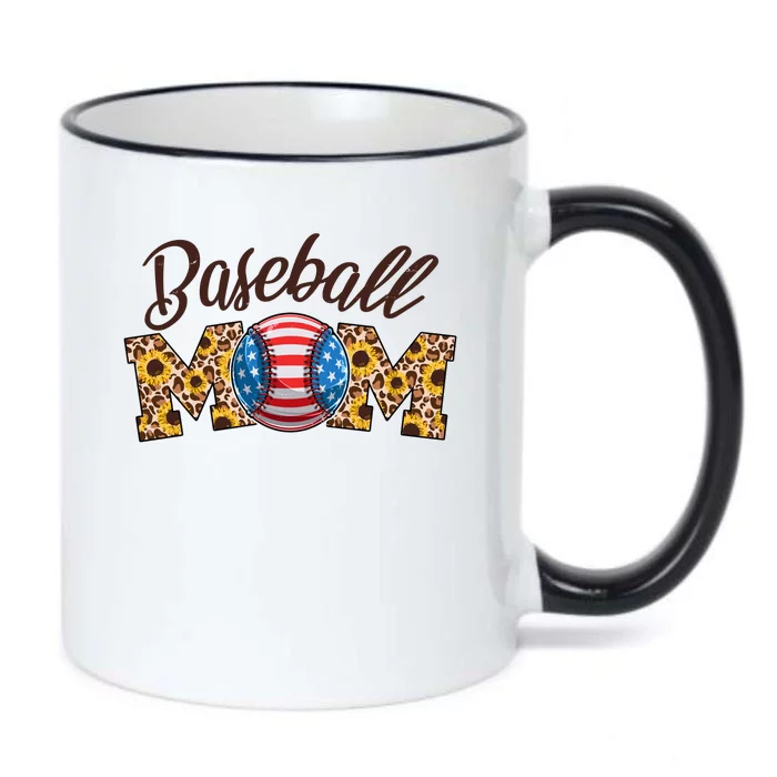 Cute Baseball Mom Baseball Fan Black Color Changing Mug