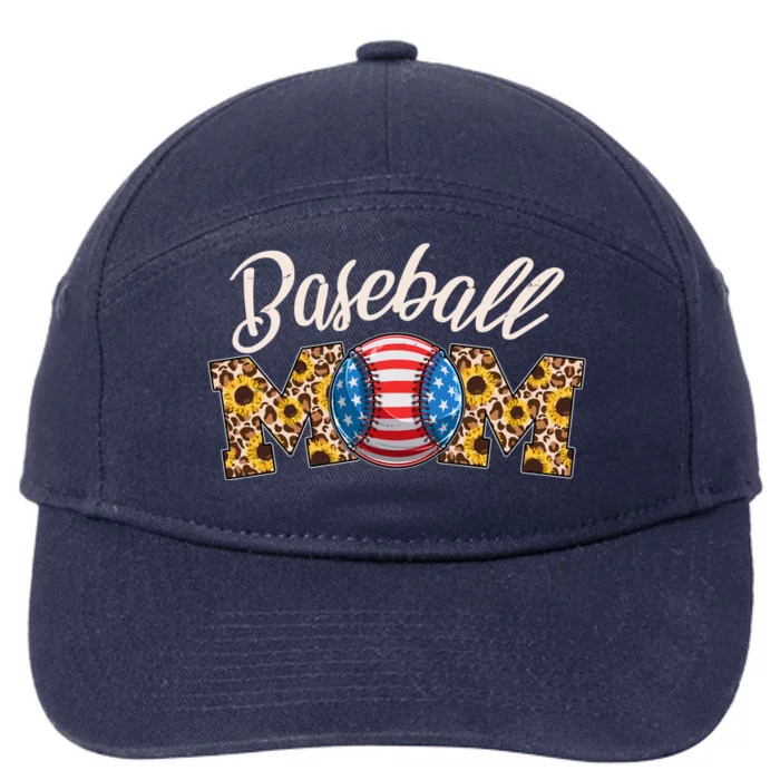 Cute Baseball Mom Baseball Fan 7-Panel Snapback Hat