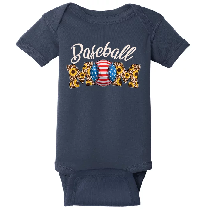 Cute Baseball Mom Baseball Fan Baby Bodysuit