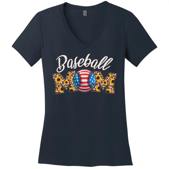 Cute Baseball Mom Baseball Fan Women's V-Neck T-Shirt