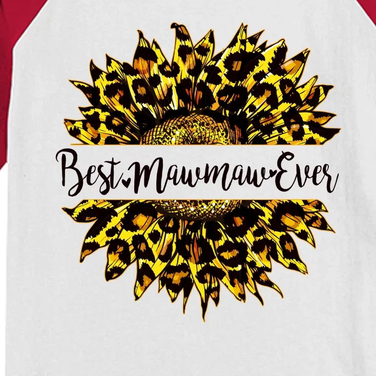 Cute Best Mawmaw Ever Happy Mother's Day Sunflower Kids Colorblock Raglan Jersey