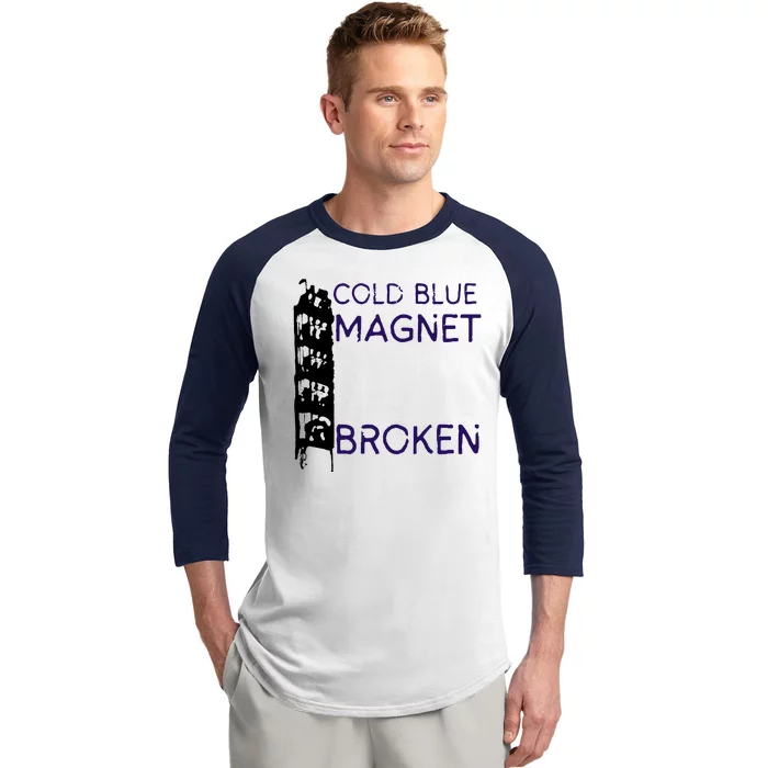 Cold Blue Magnet Broken Baseball Sleeve Shirt